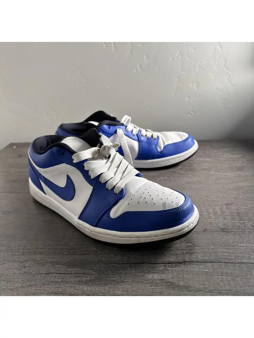 Nike Air Jordan 1 Low Men's Sneakers Size 8 Blue/White Game Royal 553558-124